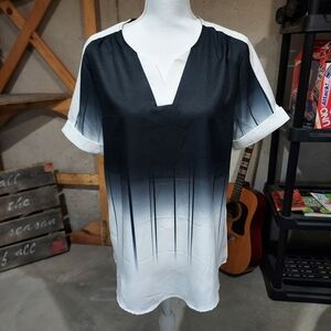 Black and White Ombre Women's Blouse
